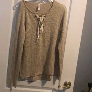 Xhilaration lace up sweater